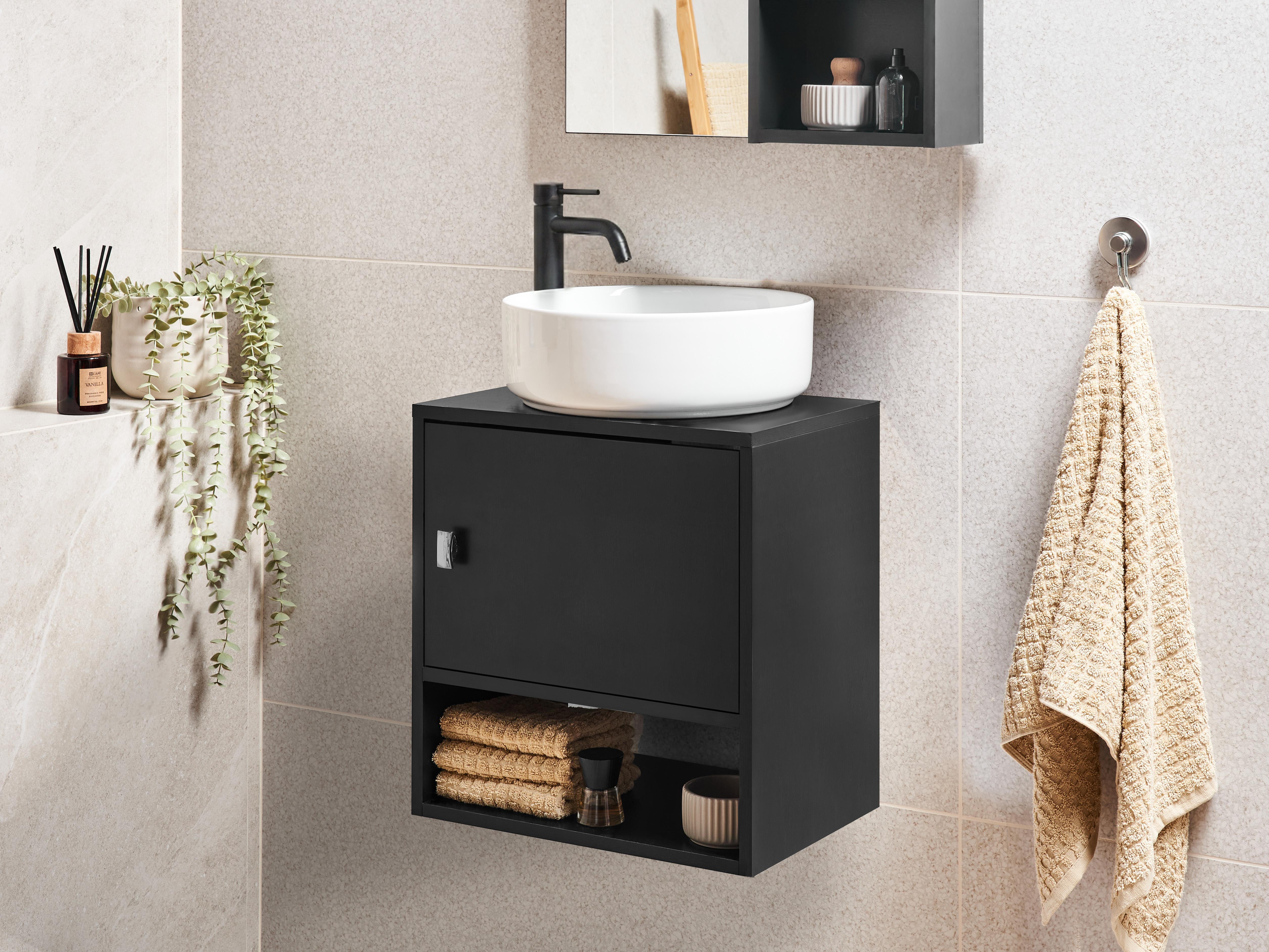 Wall Mounted Vanity Unit LIMERIA 45 cm Black