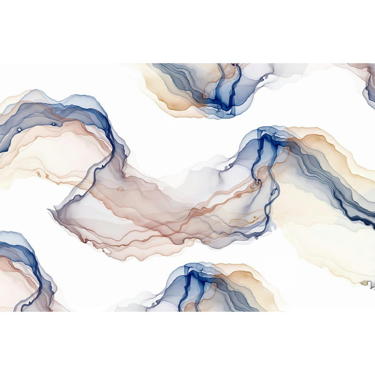 INKI BLUE - Papier peint panoramique motif imprimé Bleu 432x285cm