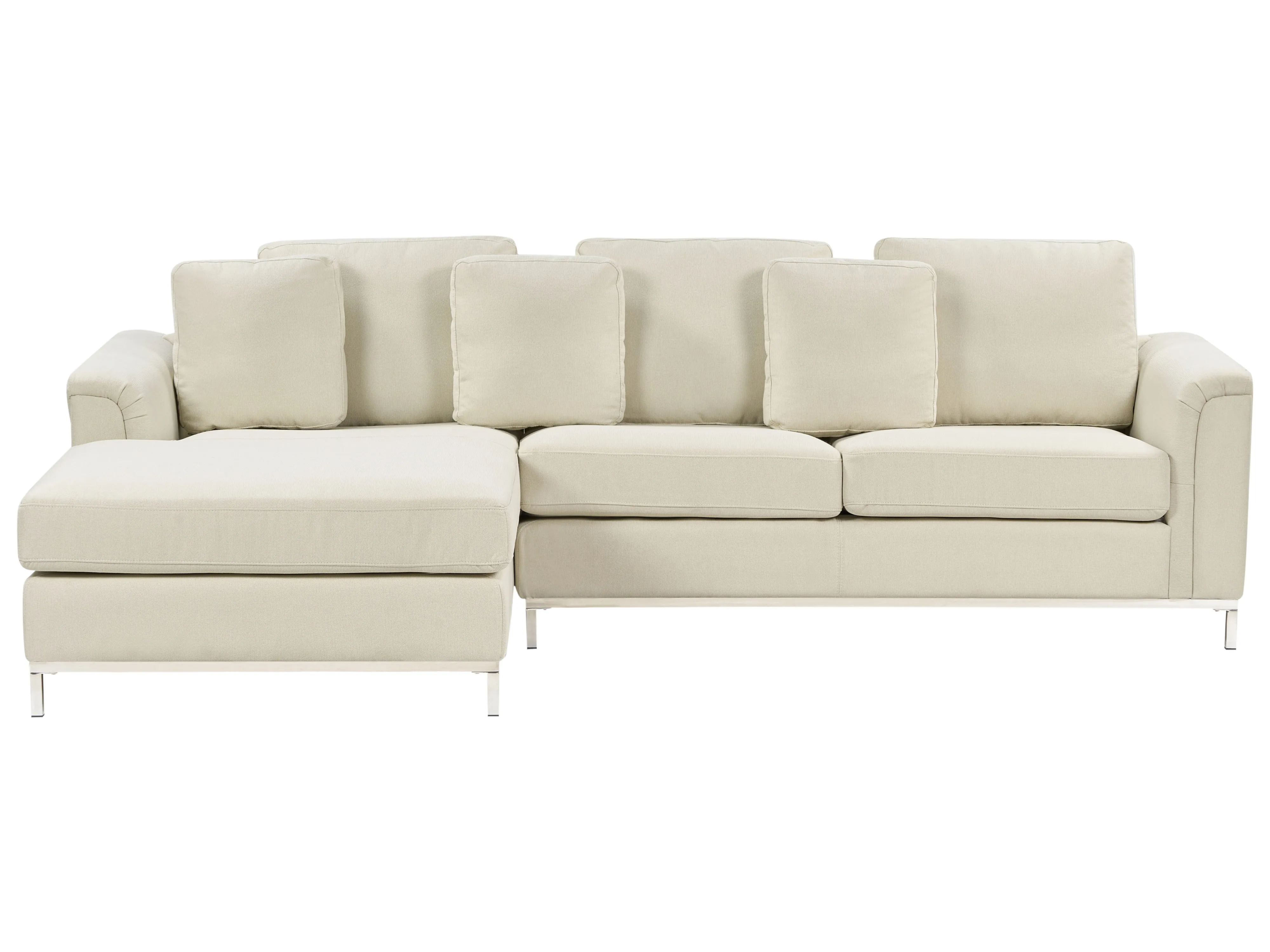 Corner Sofa 4 Seater OSLO Fabric Beige Right Hand