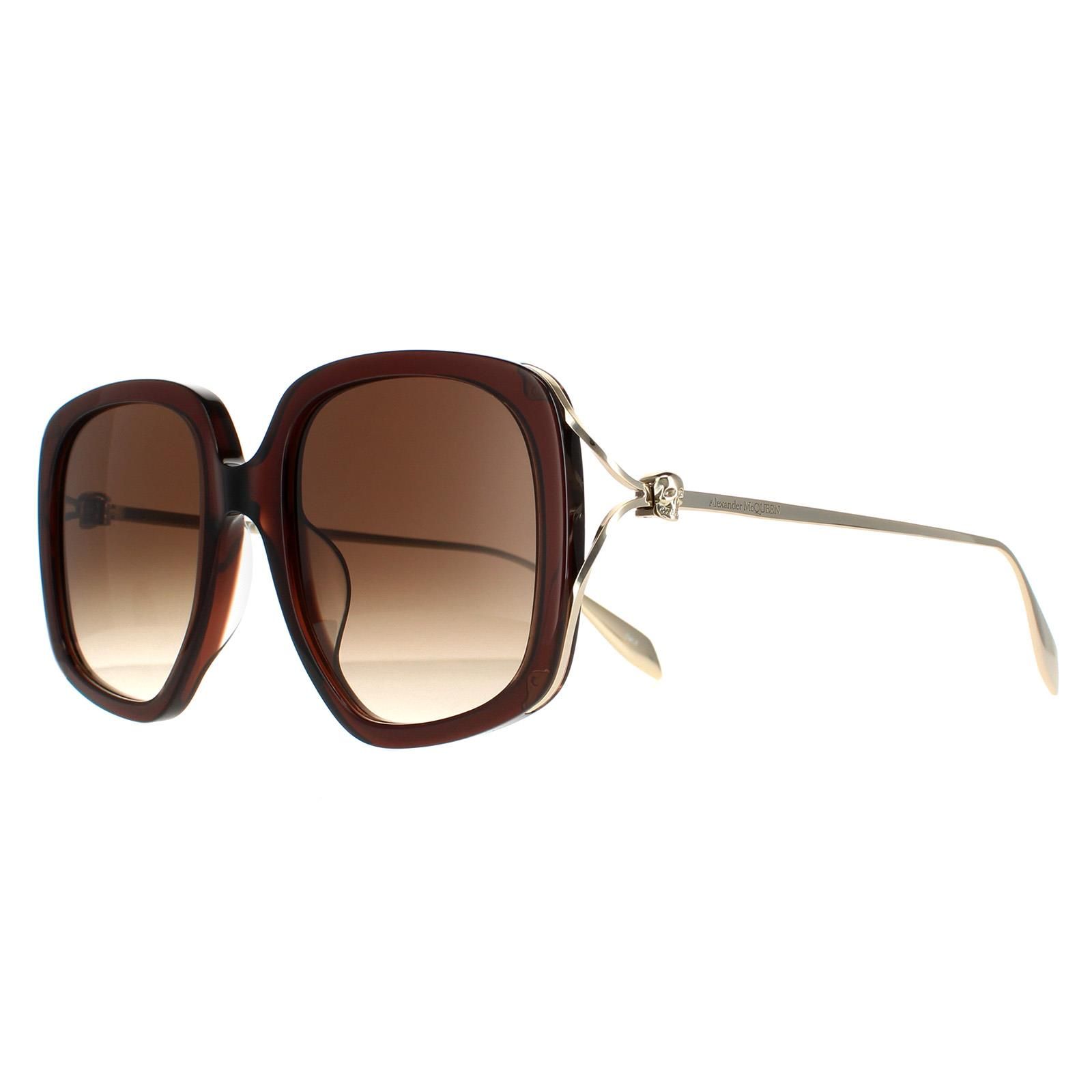 Alexander McQueen Square Brown Gold Brown Gradient AM0374S