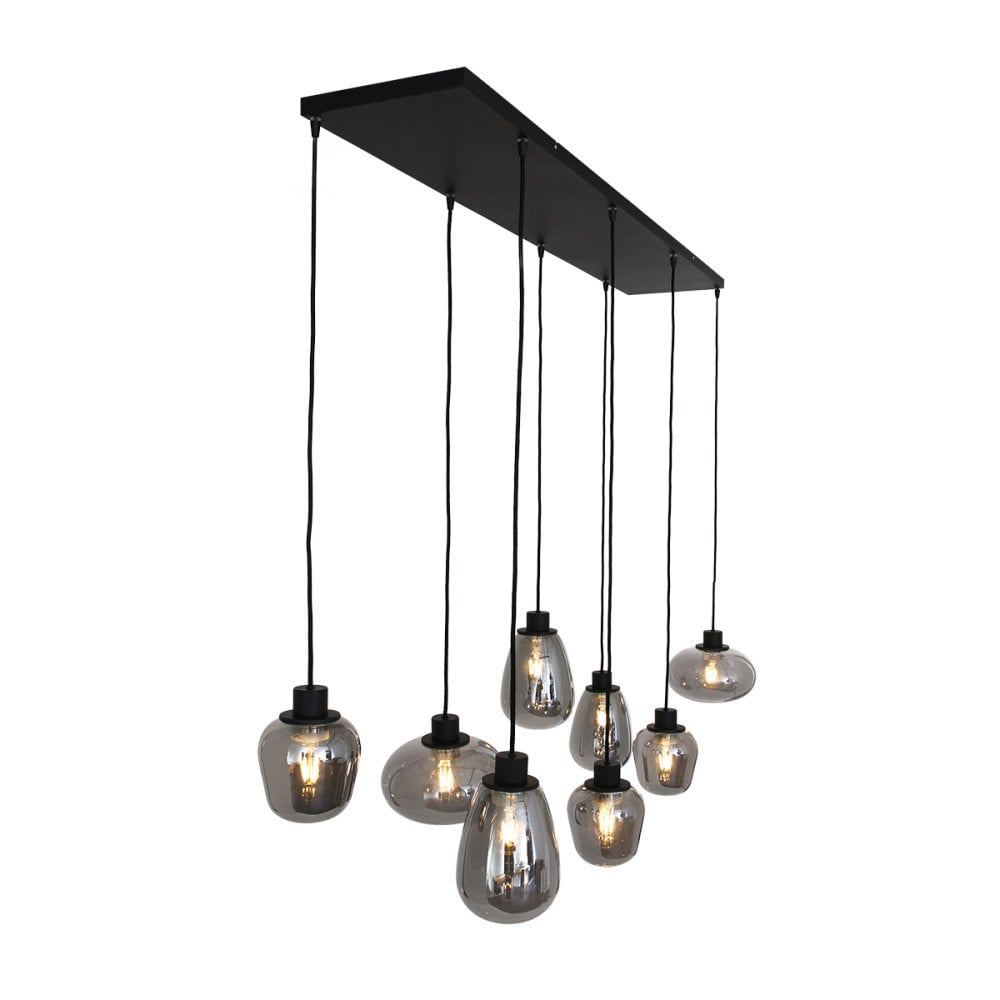 Steinhauer hanglamp reflexion - 8 lichts - 145x 160 cm - zwart