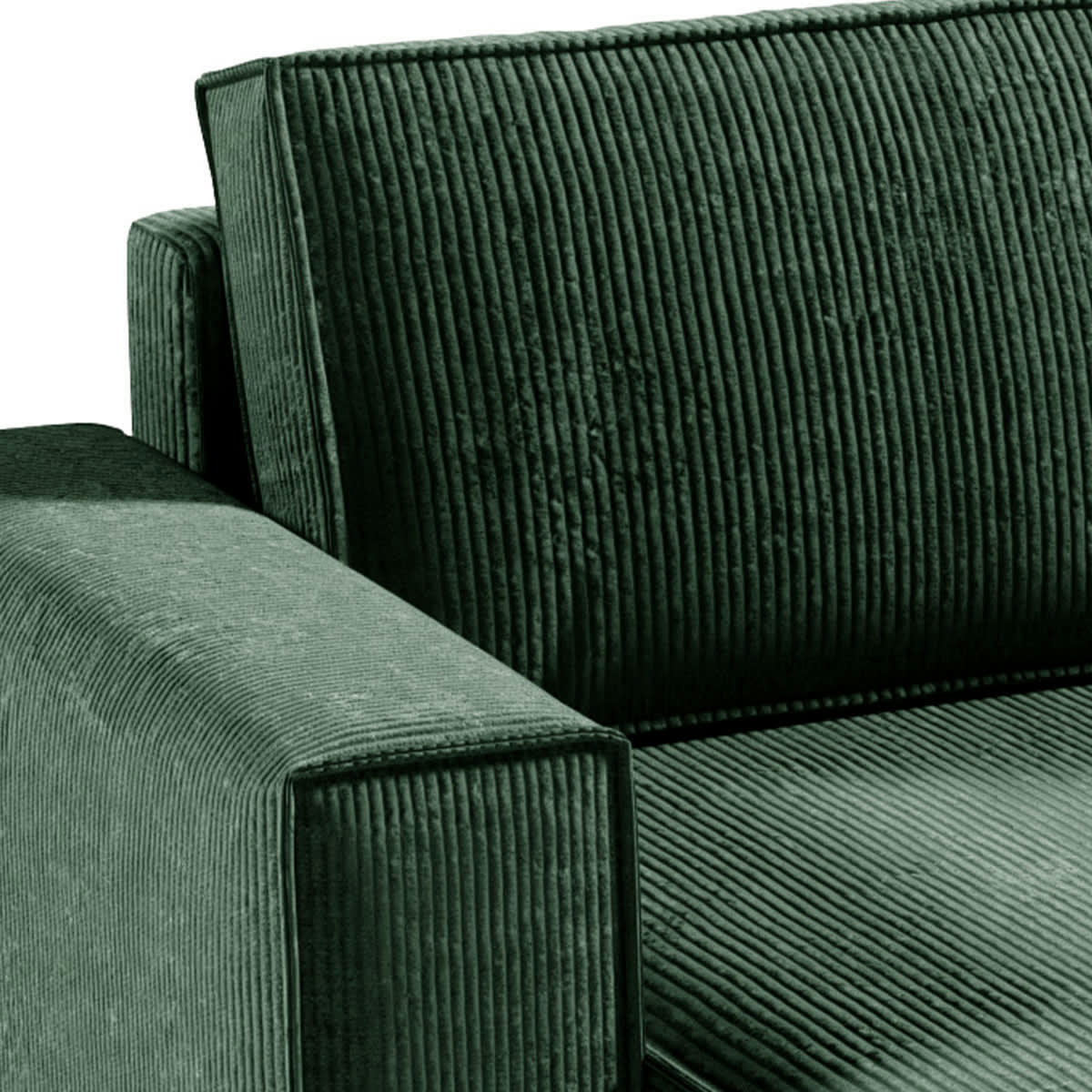 - Canapé en u 5 places velours côtelé vert