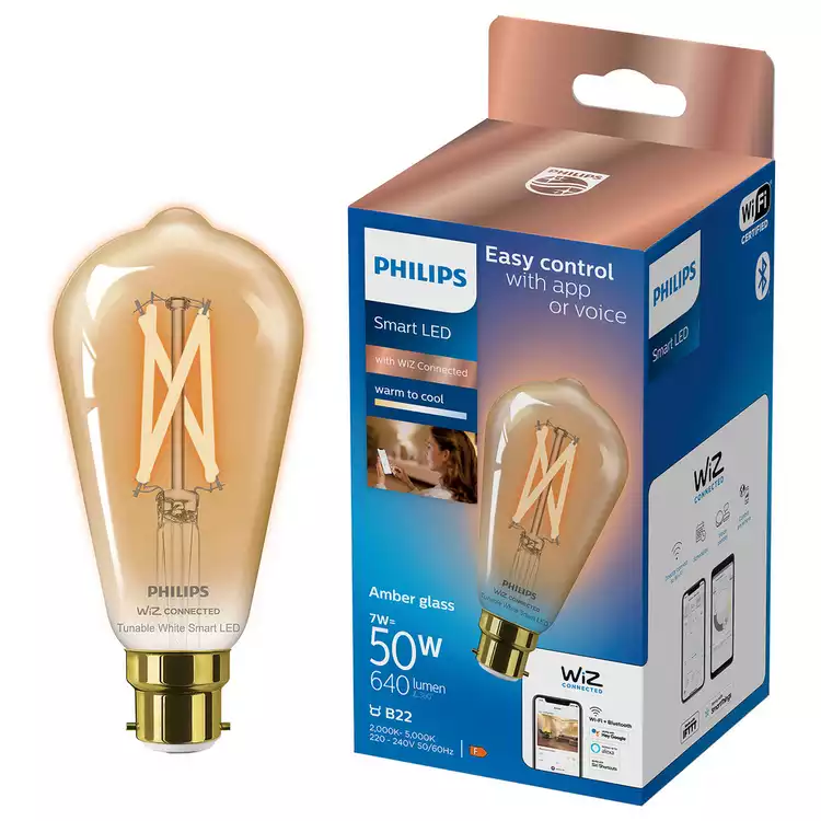 Philips 50W Smart LED Tunable Filament ST64 B22 Bulb