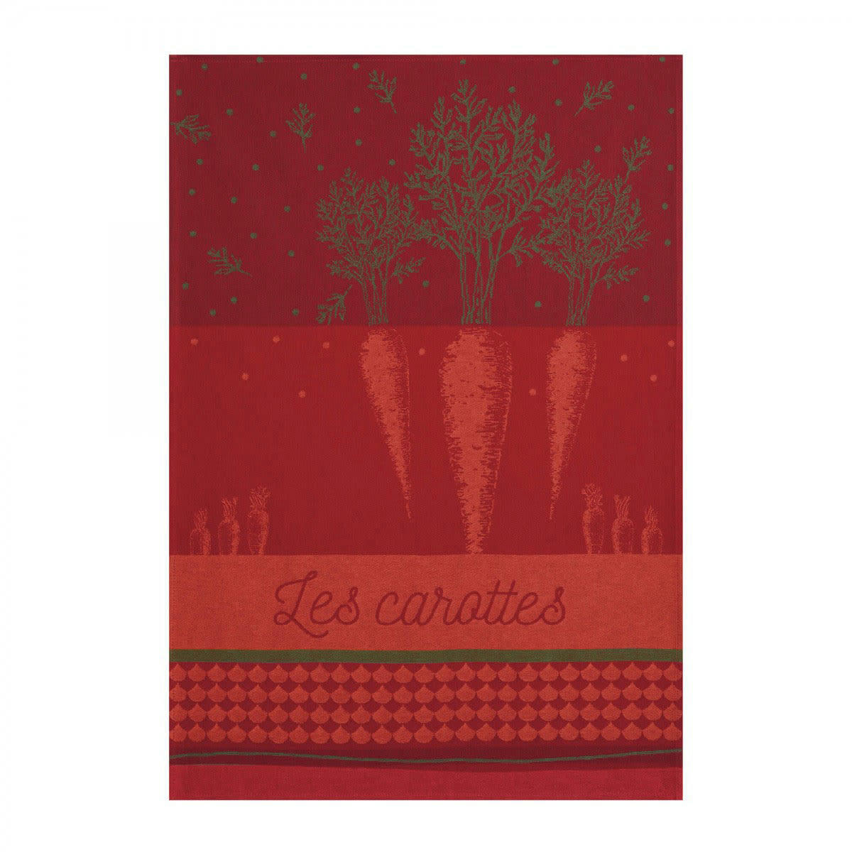 CAROTTES DU POTAGER - Torchon en jacquard de coton orange 50x75
