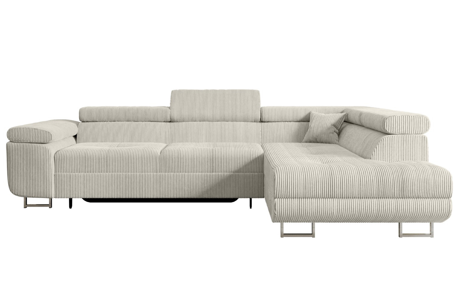 Narożnik z funkcją spania i pojemnikiem GUSA-L 256x165x84 cm Kremowy