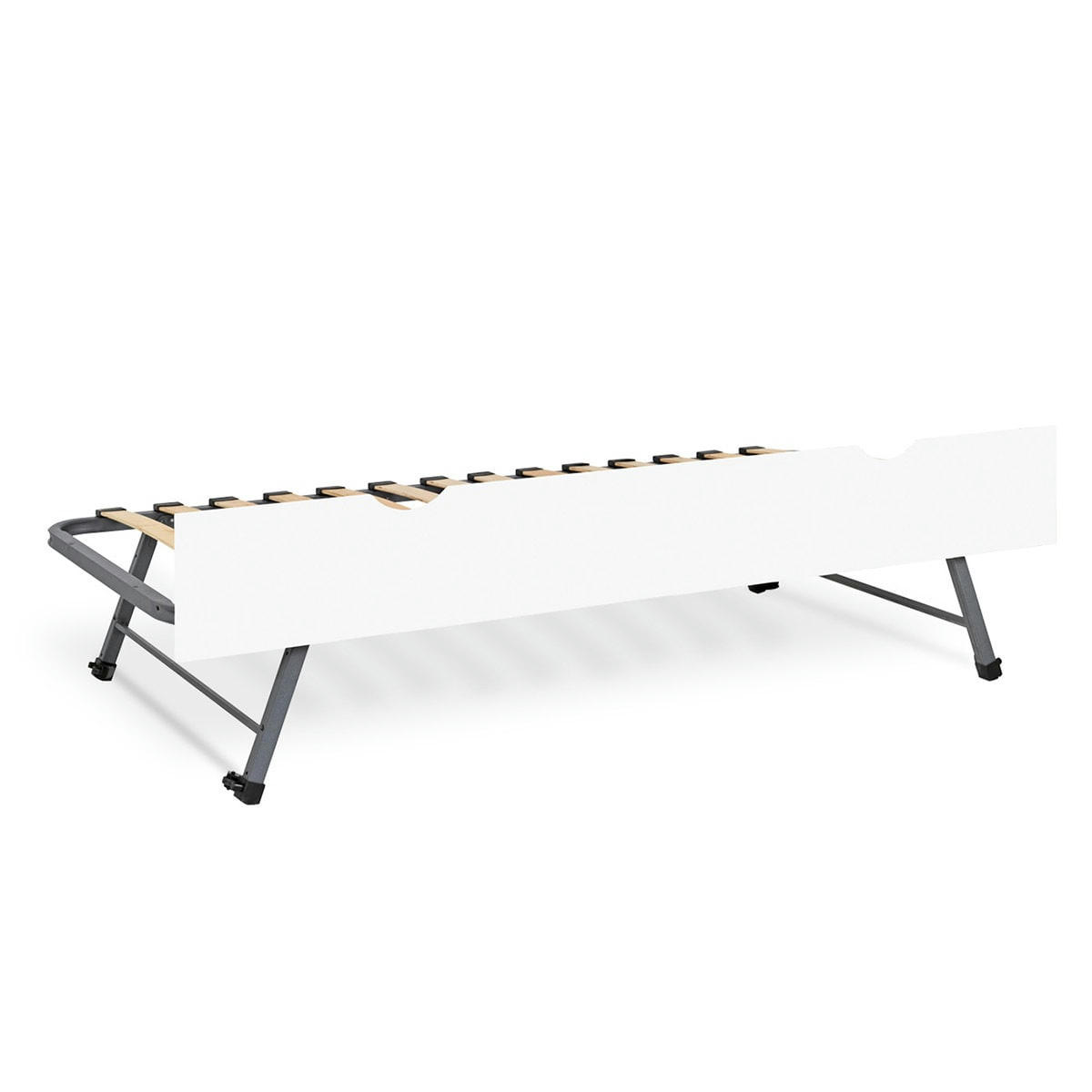 STRATA - Sommier gigogne avec façade 90x200 cm bois massif blanc