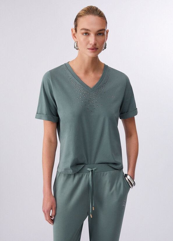 T-shirt con strass