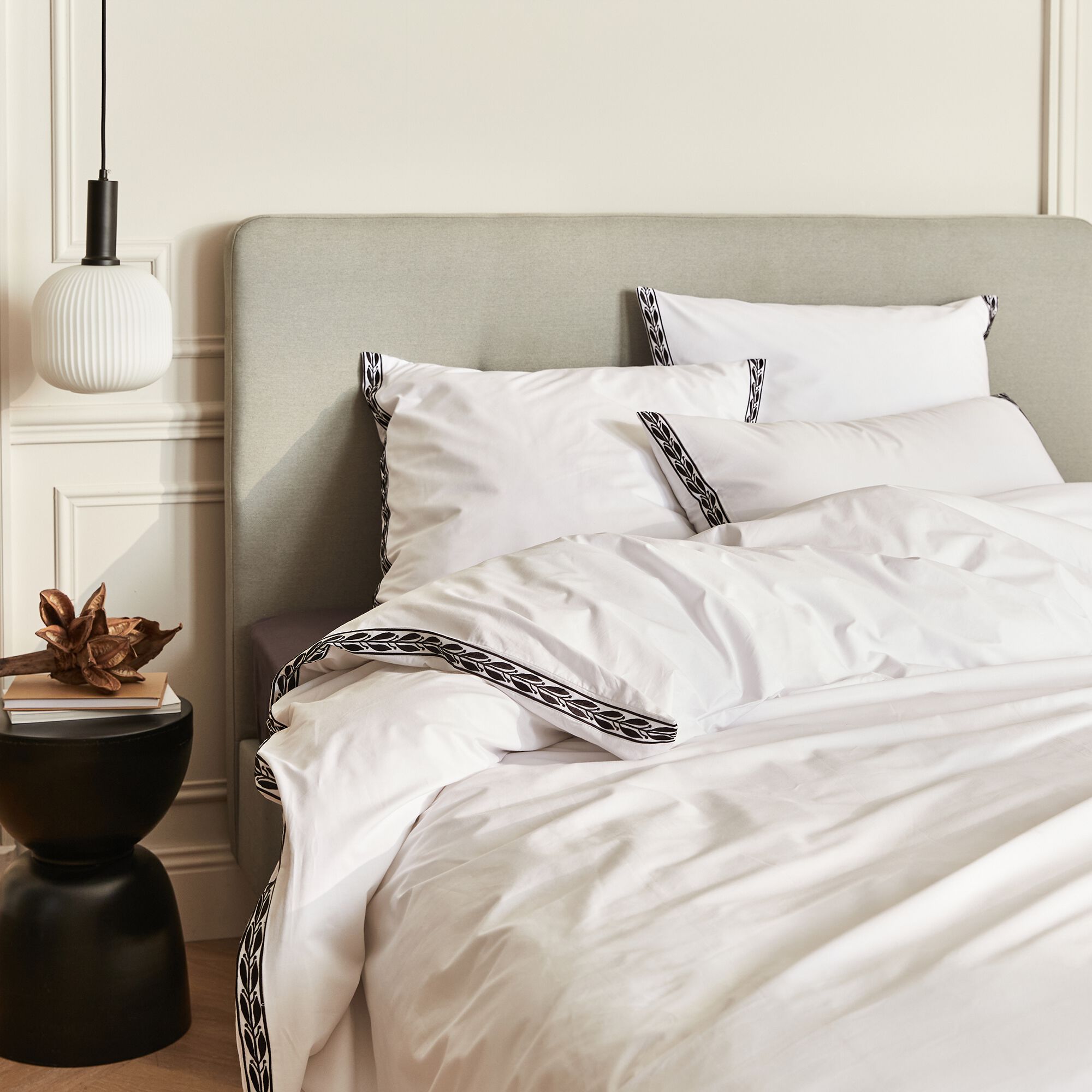 KISSOS - Housse de couette 260x240cm en percale de coton - blanc