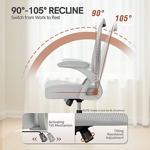 Chaise de bureau ergonomique En Maille Avec Soutien Lombaire, Accoudoirs Réglables
