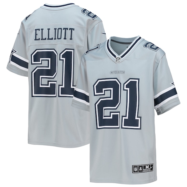 Ezekiel Elliott Dallas Cowboys Nike Youth Inverted Team Game Jersey - Silver