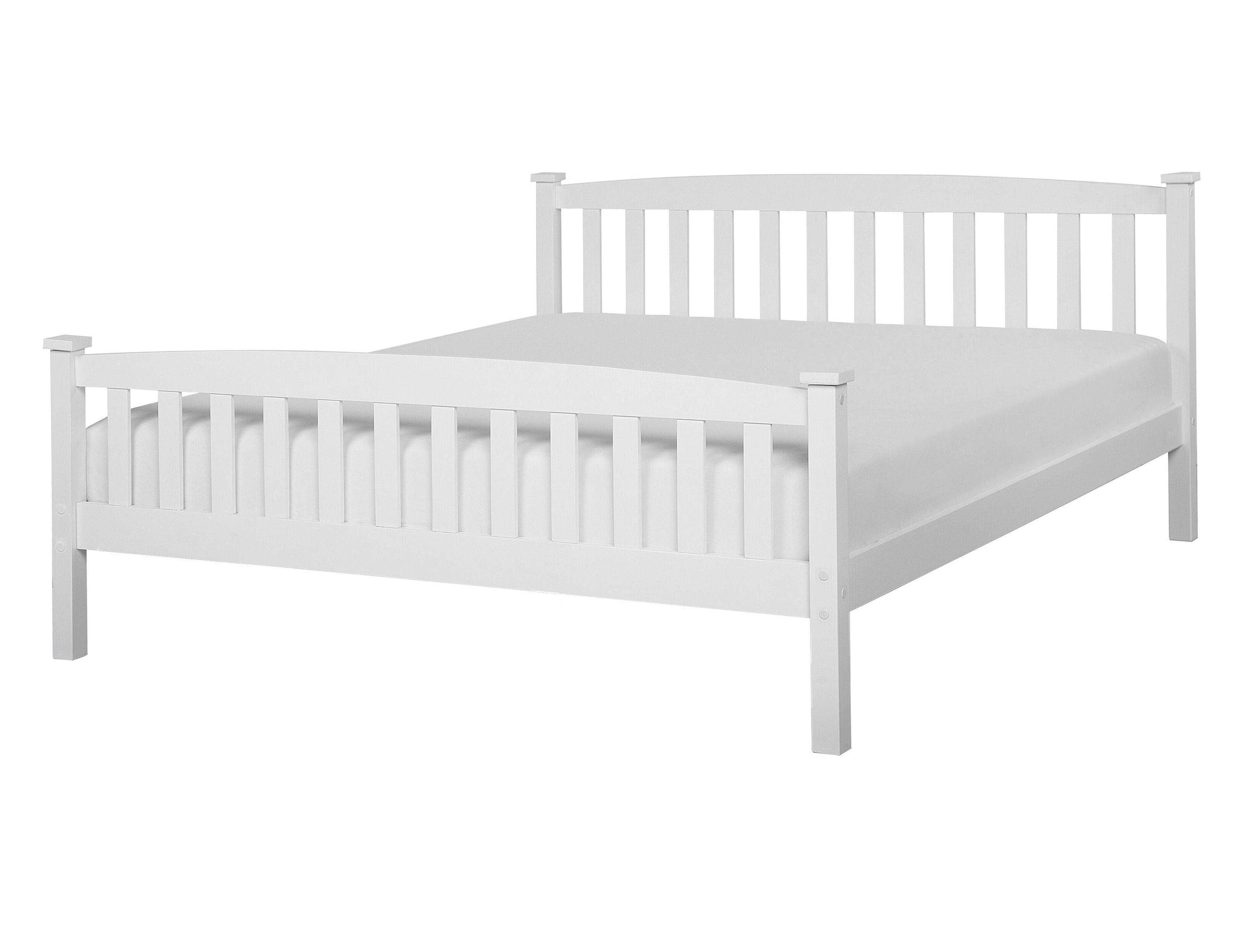 Bed Pine Wood GIVERNY 140 x 200 cm (EU Double) White