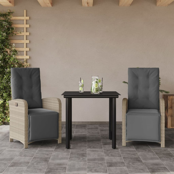 Zestaw Mebli Ogrodowych Bistro Stół Krzesła Rattan Poduszki Na Balkon Taras