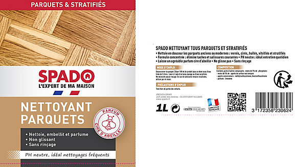 Nettoyant parquets et stratifiés senteur cire d'abeille Spado 1L