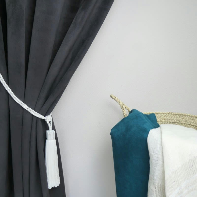 KUBIK - - Embrasse textile pompon - Ecru