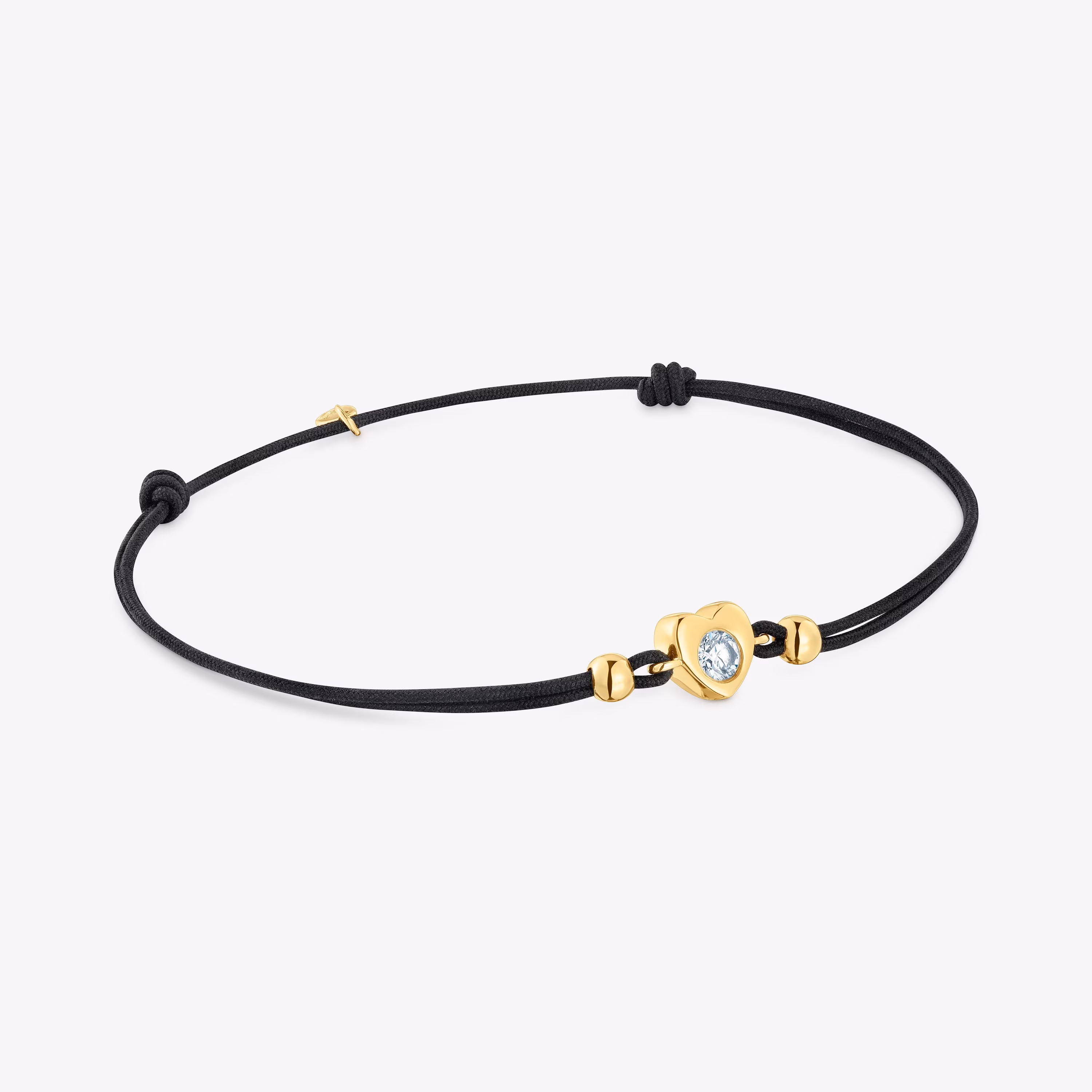 Pulsera de oro con diamante creado en laboratorio y nylon negro TOUS Lili