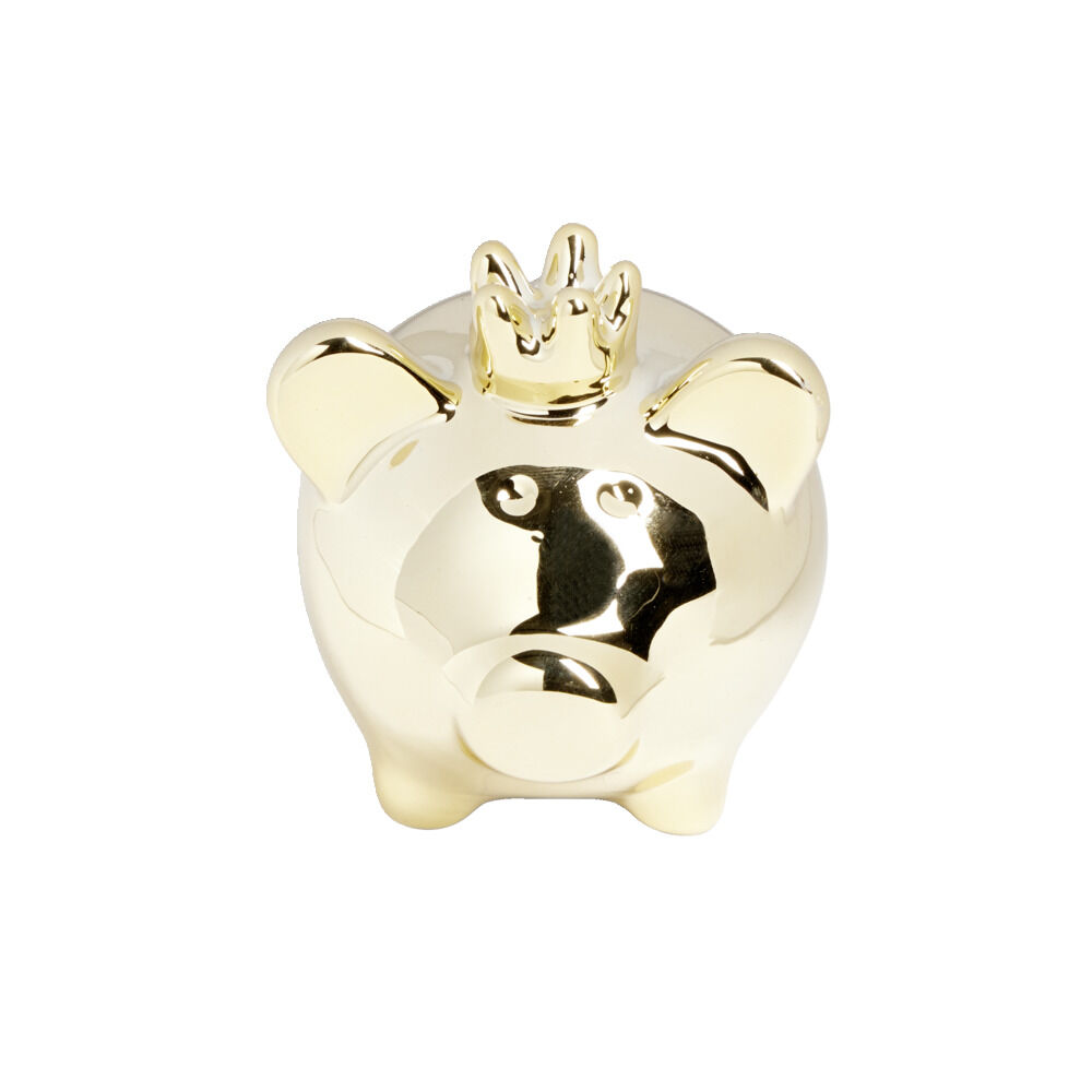 Tirelire cochon doré 9x7xH8,3cm
