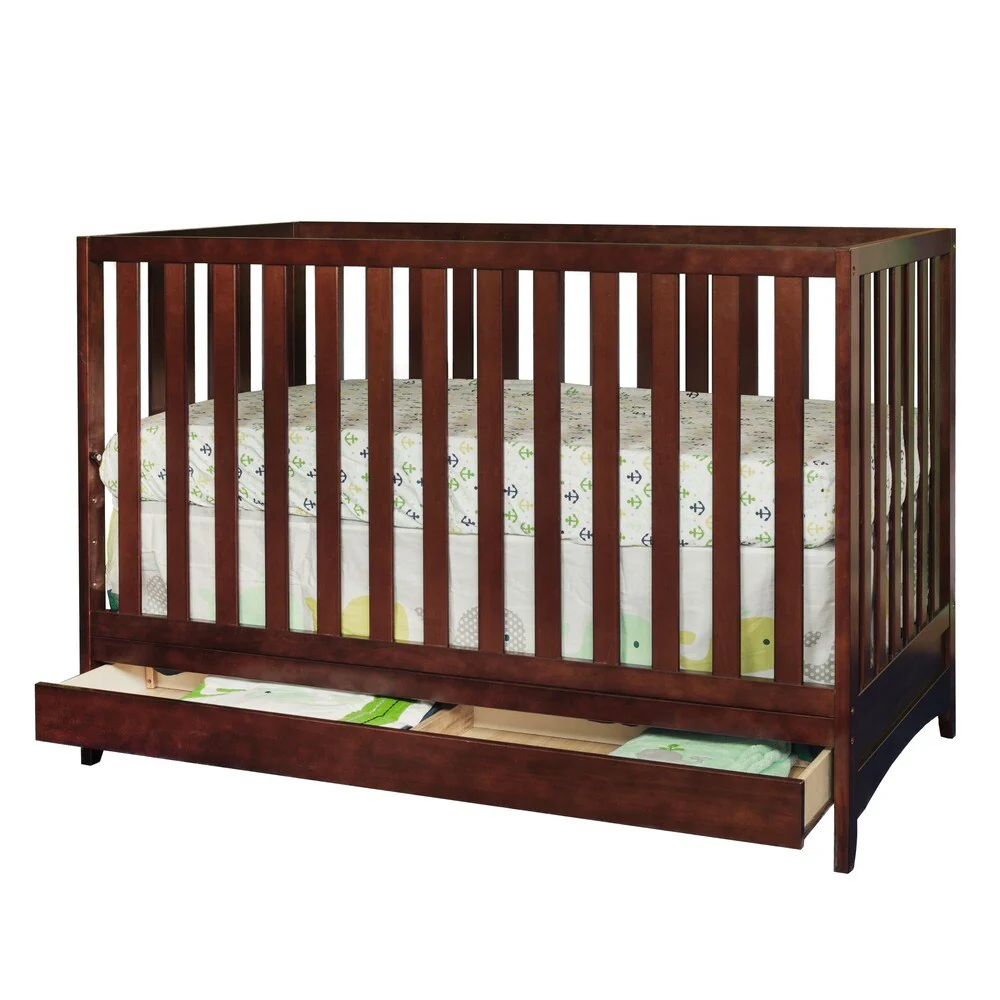 Mikaila Anita 3-in-1 Wood Convertible Crib with Toddler Rail