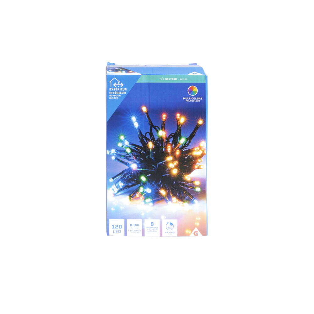 Guirlande lumineuse extérieur 120LED multicolores 8,9m
