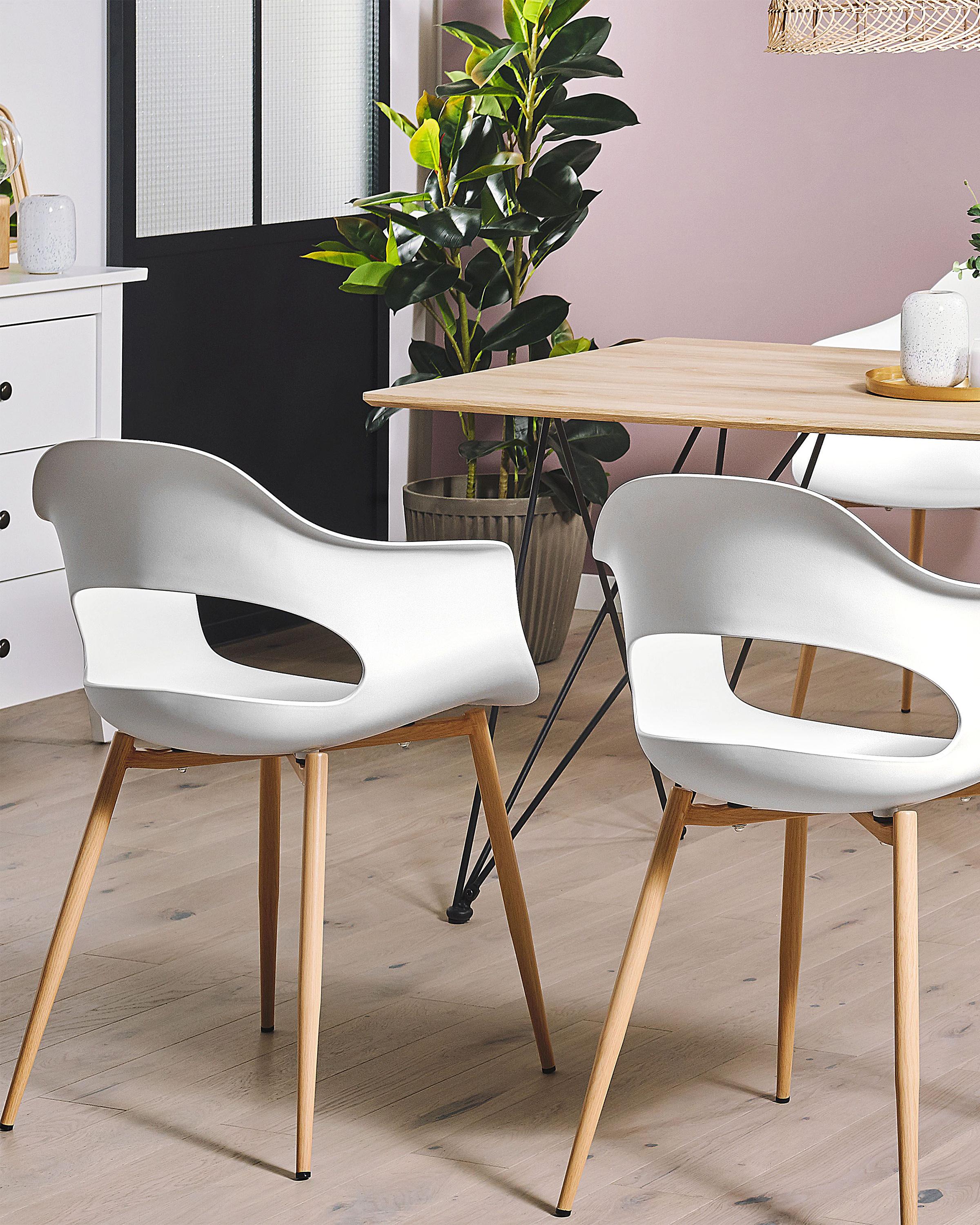 Set of 2 Dining Chairs UTICA White