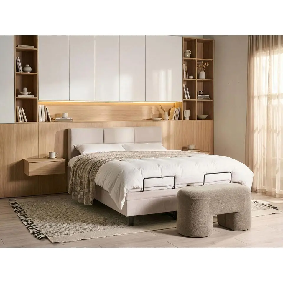 VICEROY - Tweepersoonsbed - Lichtbeige - 160 x 200 cm - Polyester