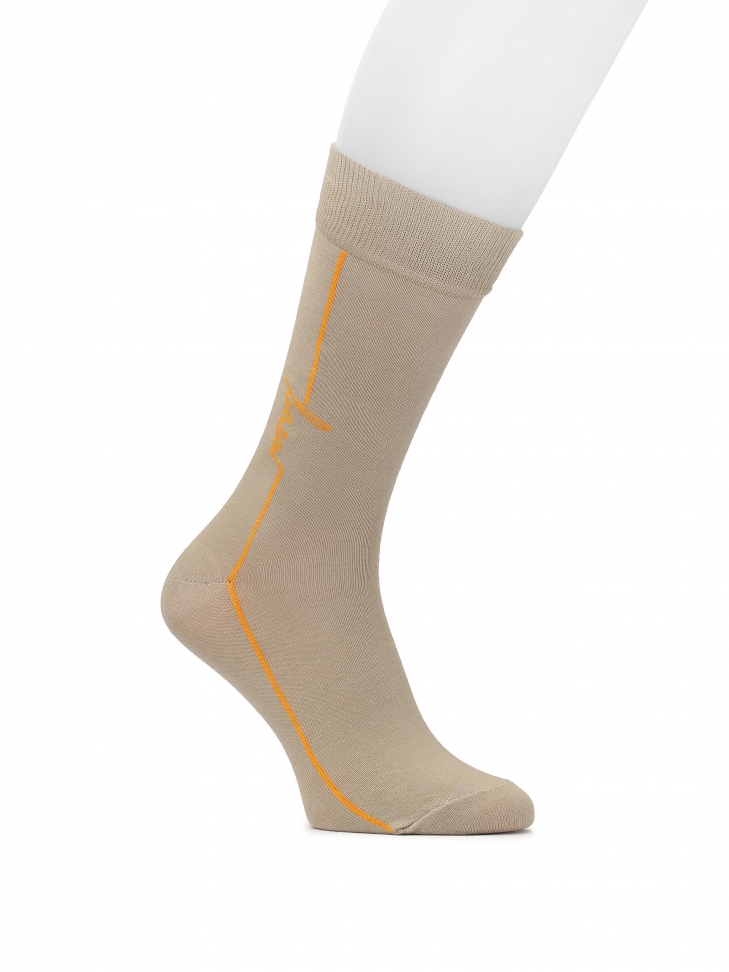 Beige men's socks made of high-quality cotton