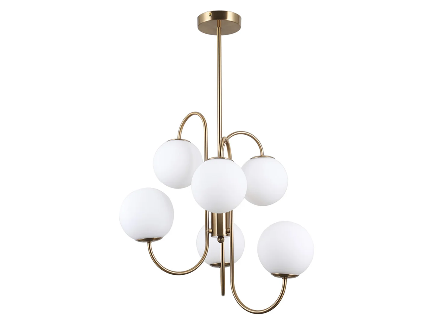 Lampa wisząca Gela 6-punktowa stalowa biało-złota