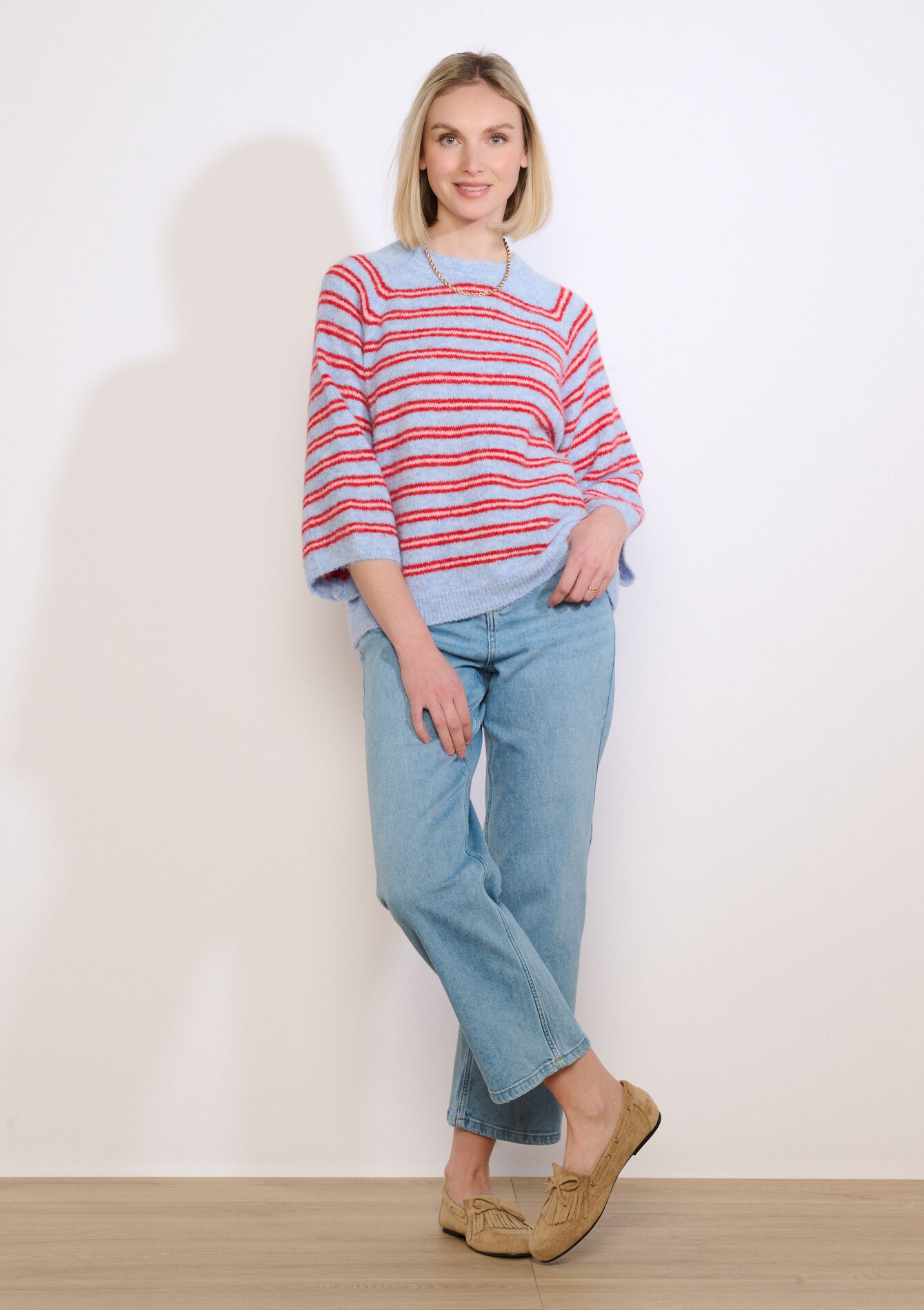 Zachte gestreepte trui