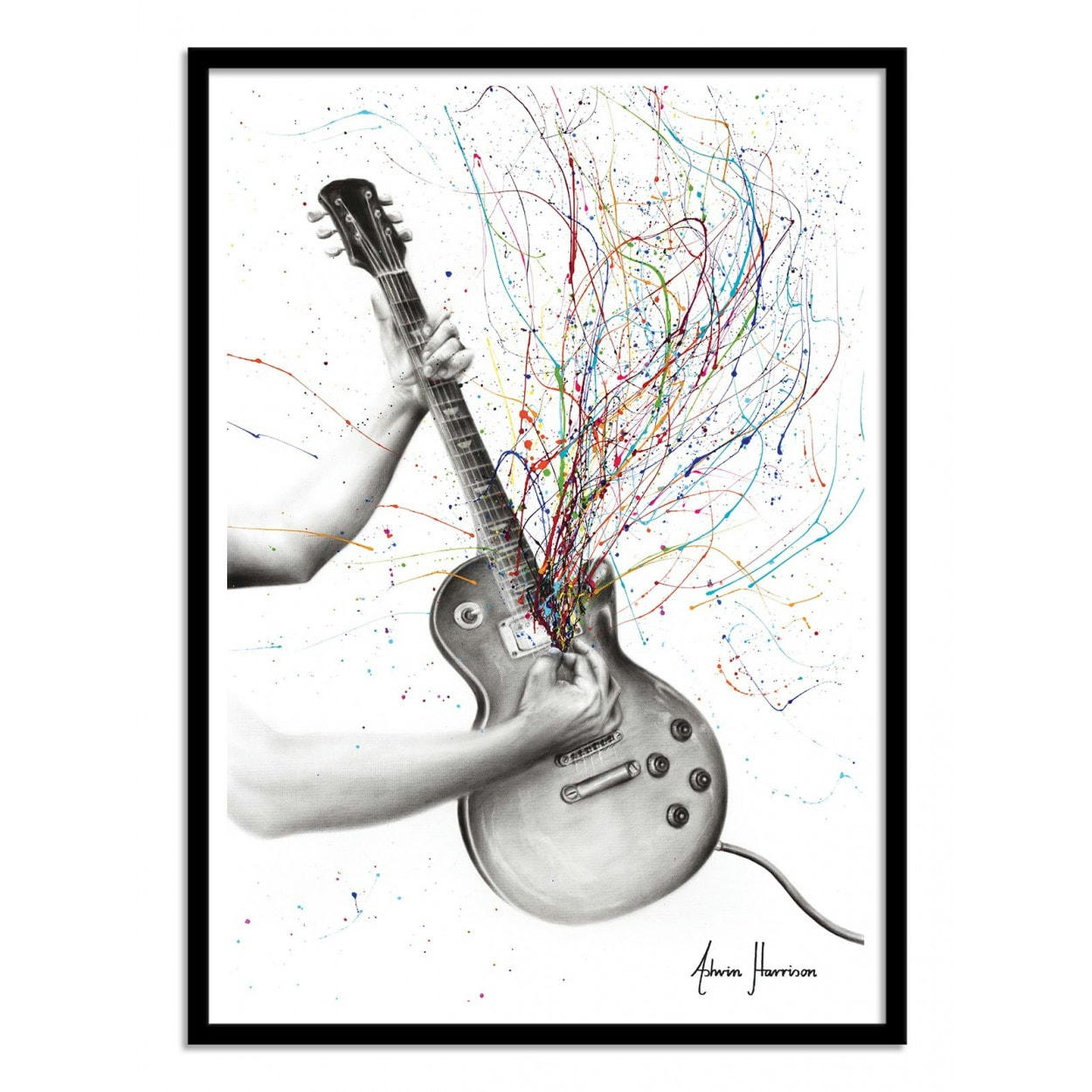 ASHVIN HARRISON - THE STAR GUITAR - ASHVIN HARRISON - Affiche d'art 50 x 70 cm