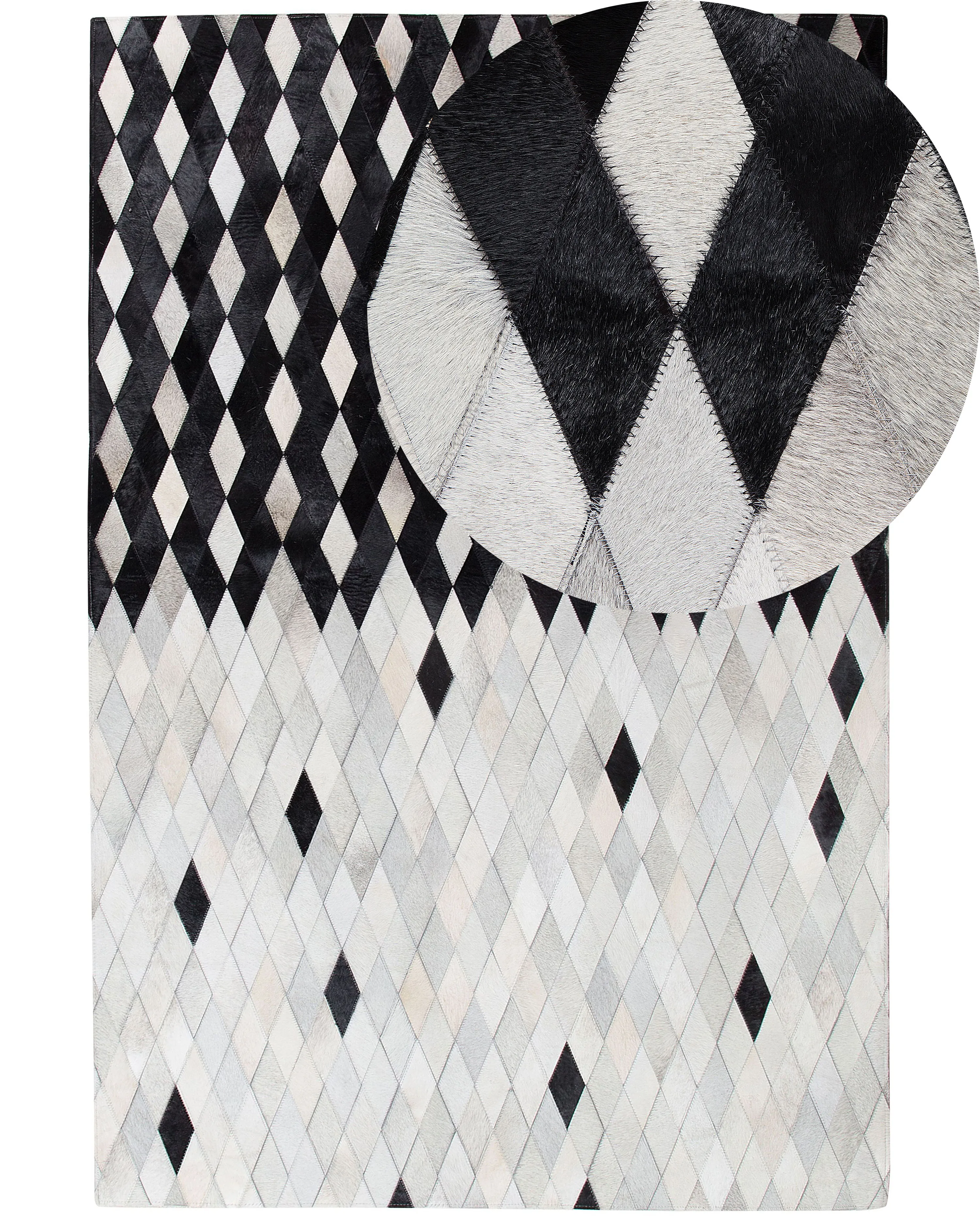 Rug MALDAN Black 140 x 200 cm Leather