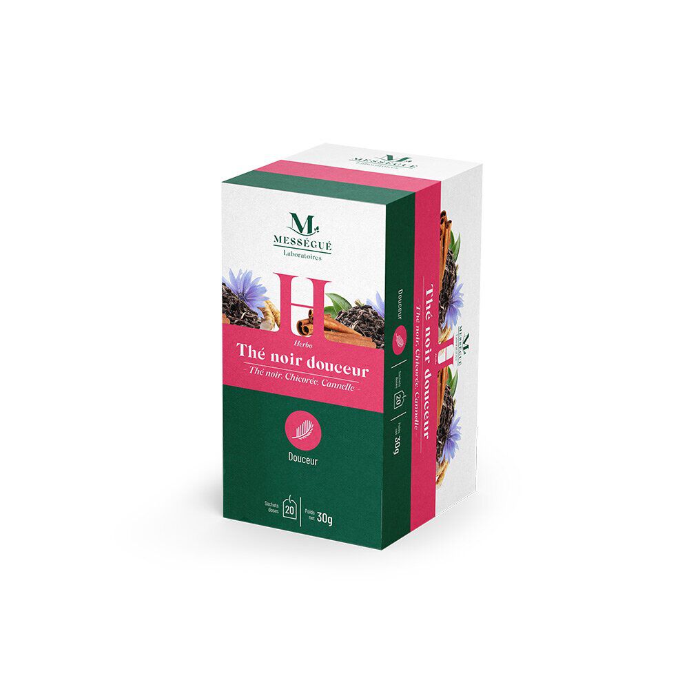 Infusion thé noir douceur Mességué chicorée et cannelle 20 sachets