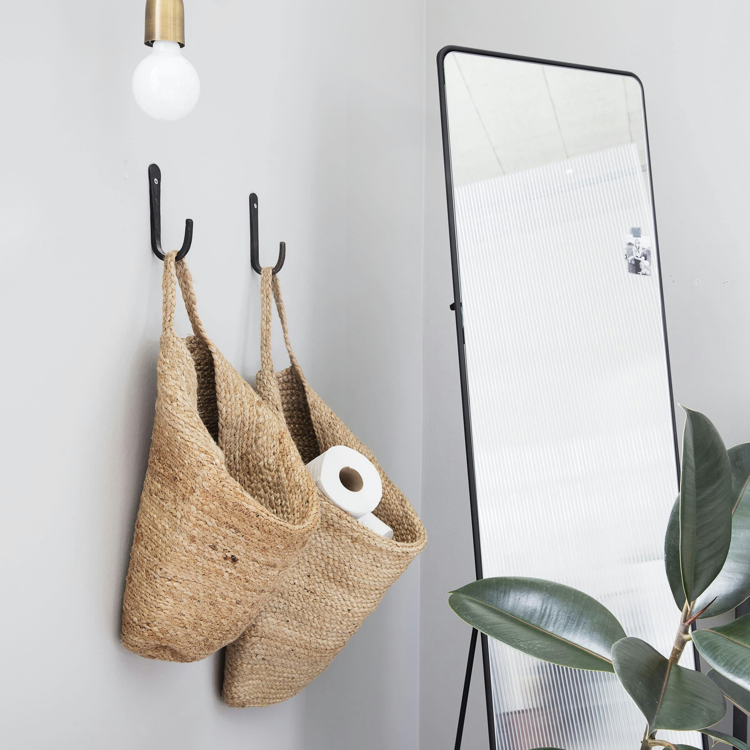 MIRA - Grand panier en fibres naturelles beige