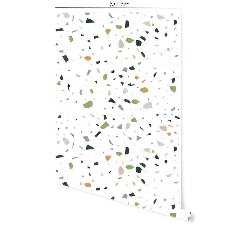 TERRAZZO - Papier peint vinyle adhésif terrazzo multicolor 50x300 cm