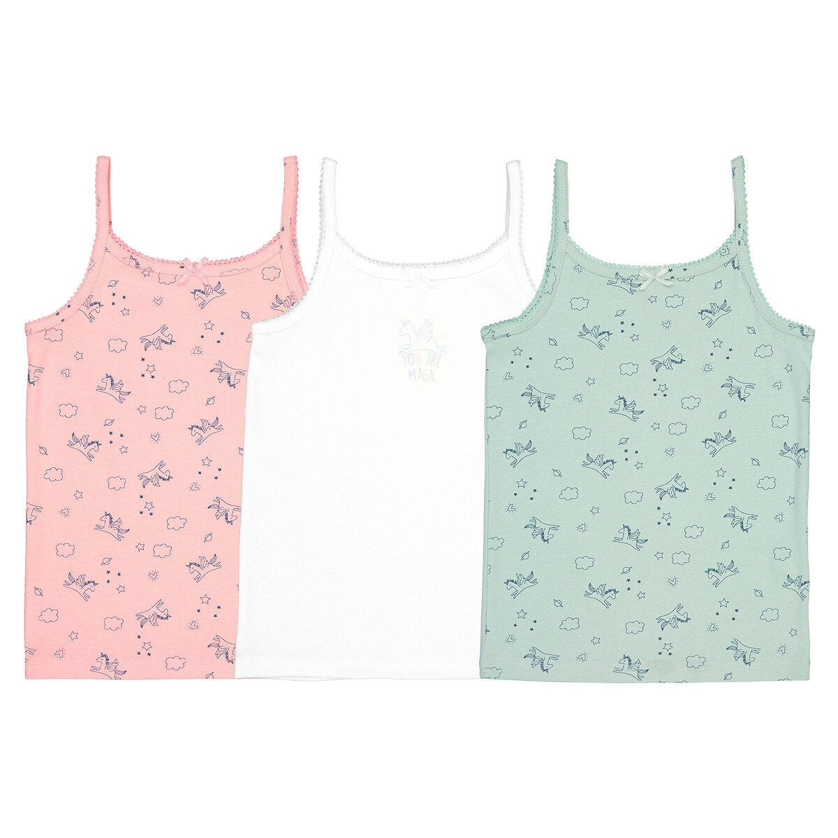 Lot de 3 débardeurs en coton licorne