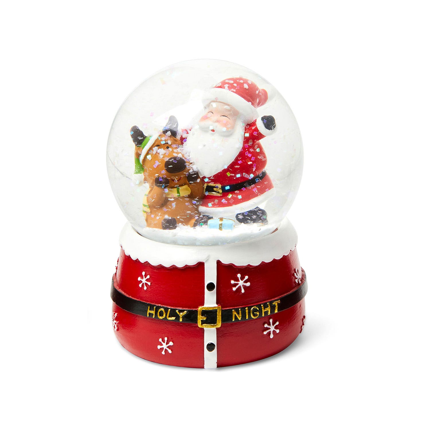 Palla di neve Babbo Natale e renna con luce