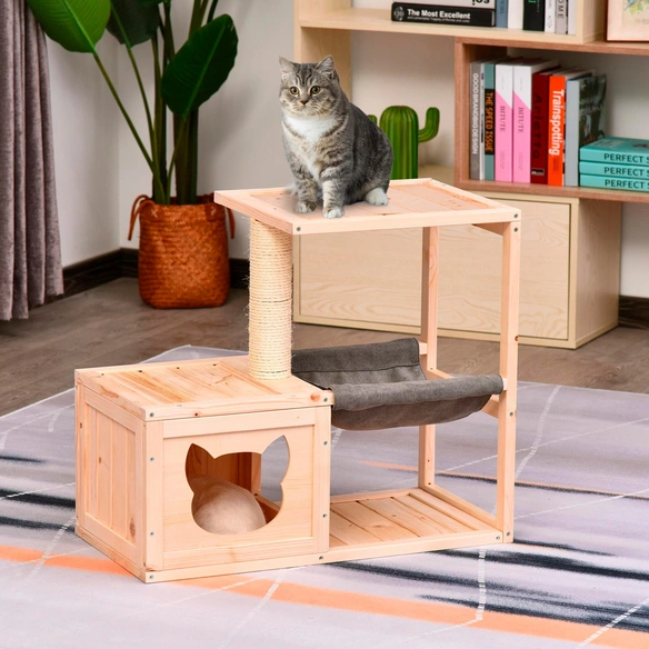Katzenhaus, Holz, Länge: 70 cm