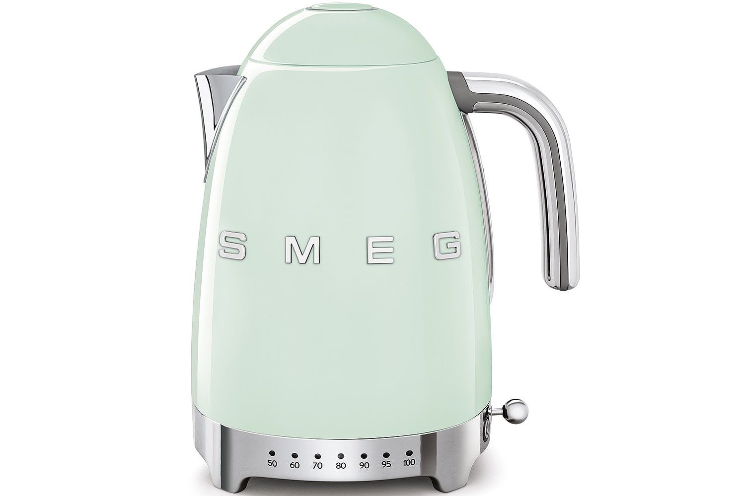 Smeg 1.7L 3Kw Variable Temperature Jug Kettle & 4 Slice Toaster Set Pastel Green