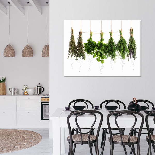 Obraz do kuchni jadalni restauracji, Zioła przyprawy rośliny 30x20