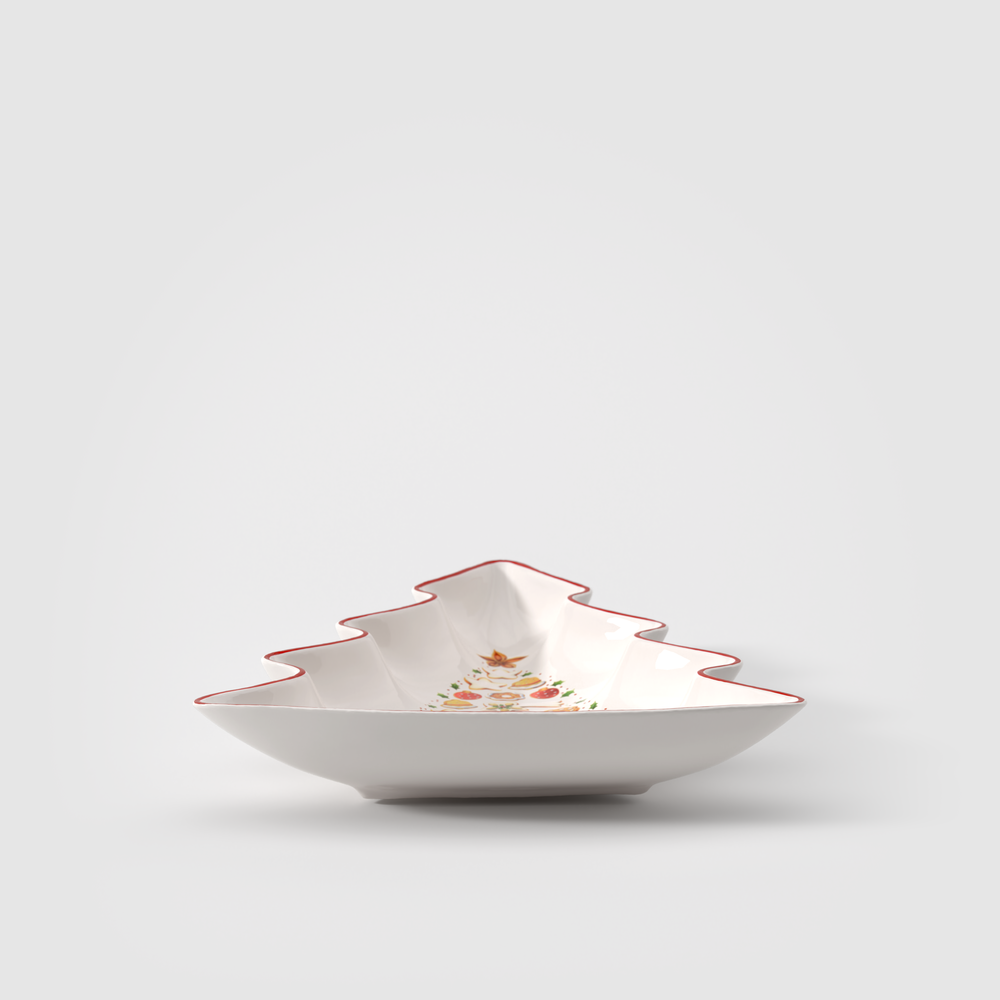 Winter Bakery Delight Bowl - Red, 8.8 oz, Premium Porcelain