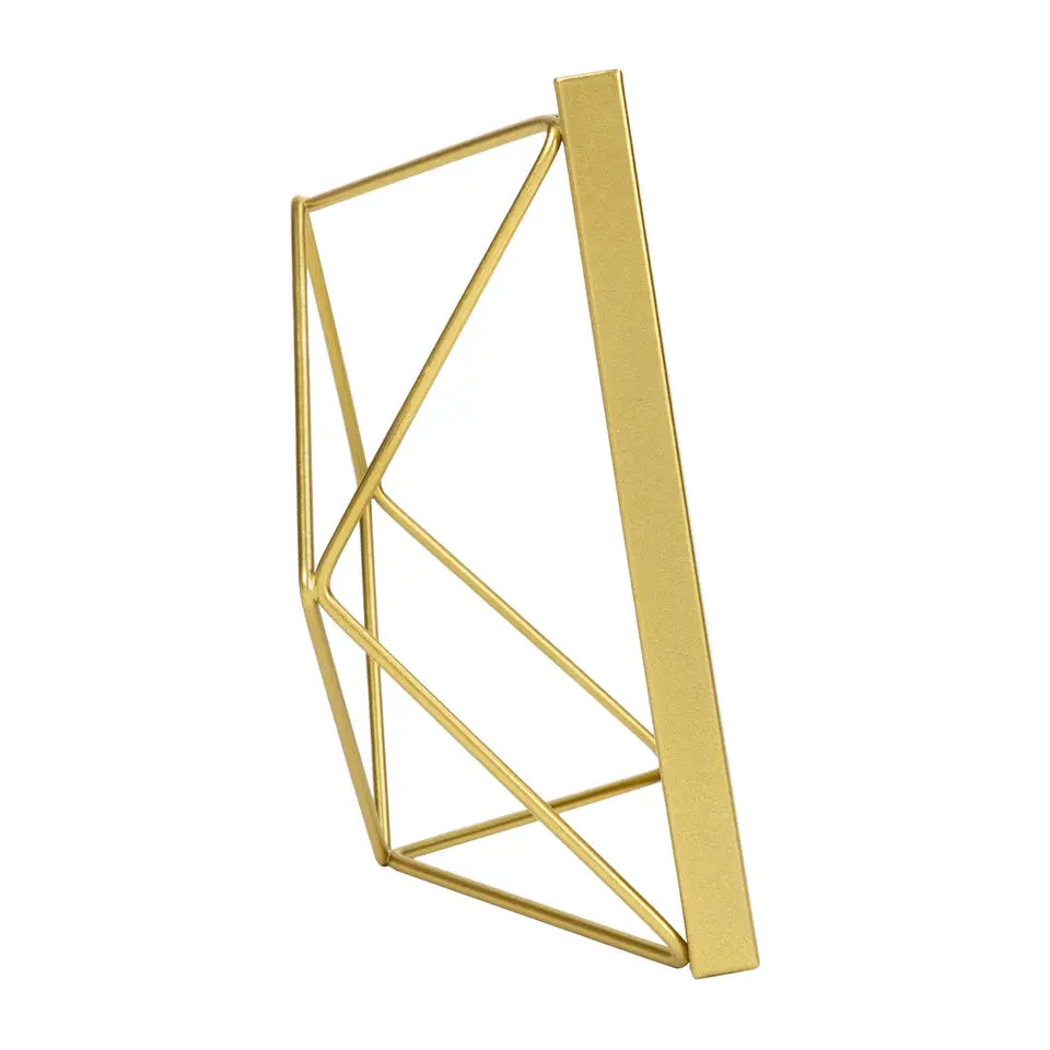 QUVIO Fotolijstje hexagon - 15 x 15 cm - staal - Goud
