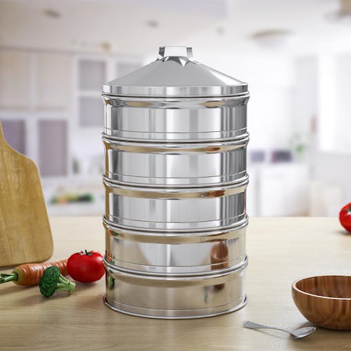 SOGA 5 Tier Stainless Steel Steamer with Lid 22cm