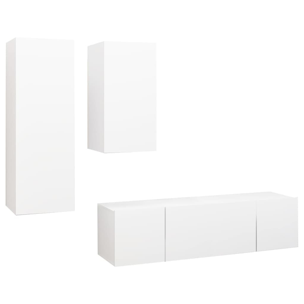 VidaXL Zestaw szafek TV Biały 60 x 30 x 30 cm Materiał