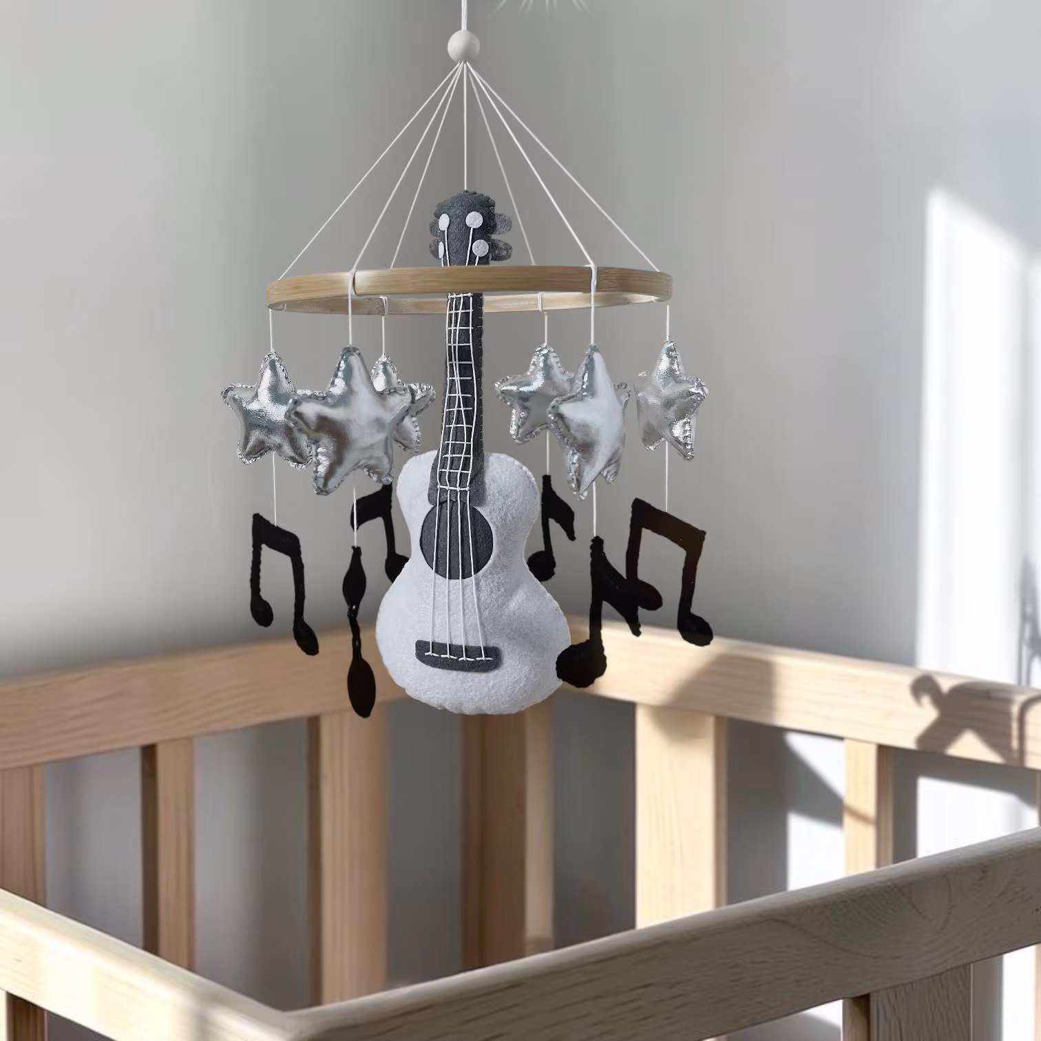 Felt Guitar Mobile, Musical Nursery Theme Decor, Melody Sleep Space