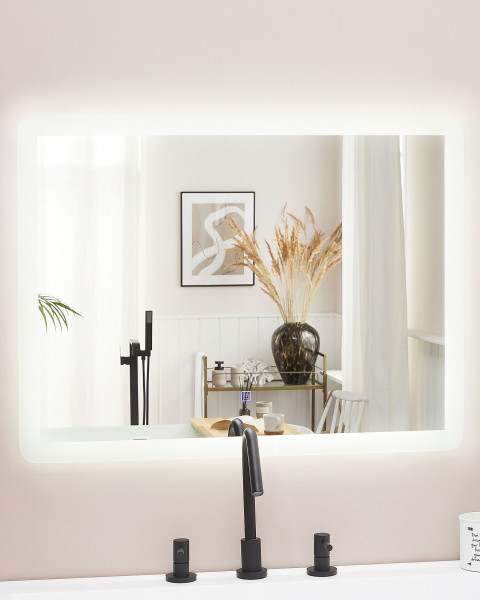 Lustro ścienne łazienkowe rama LED 60x80