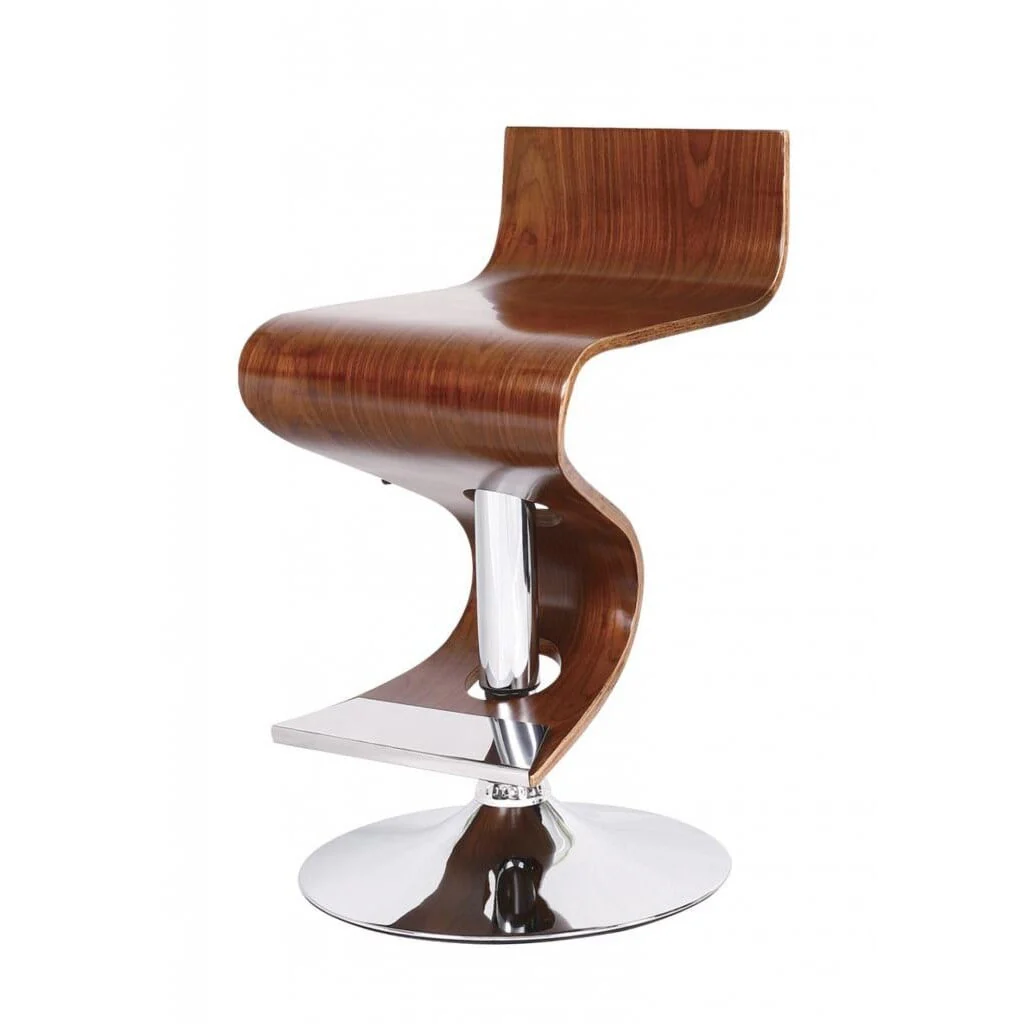 Carson Carrington Solvesborg Walnut Adjustable Retro Bar Stool