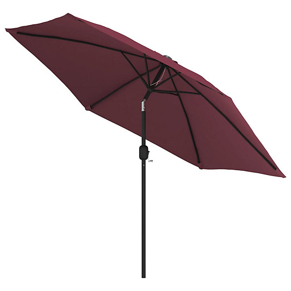 Parasol d'exterieur avec led et mât bordeaux Helloshop26