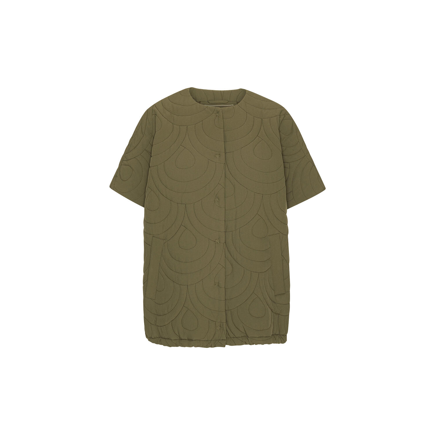 Short Quilted Cape, olive night