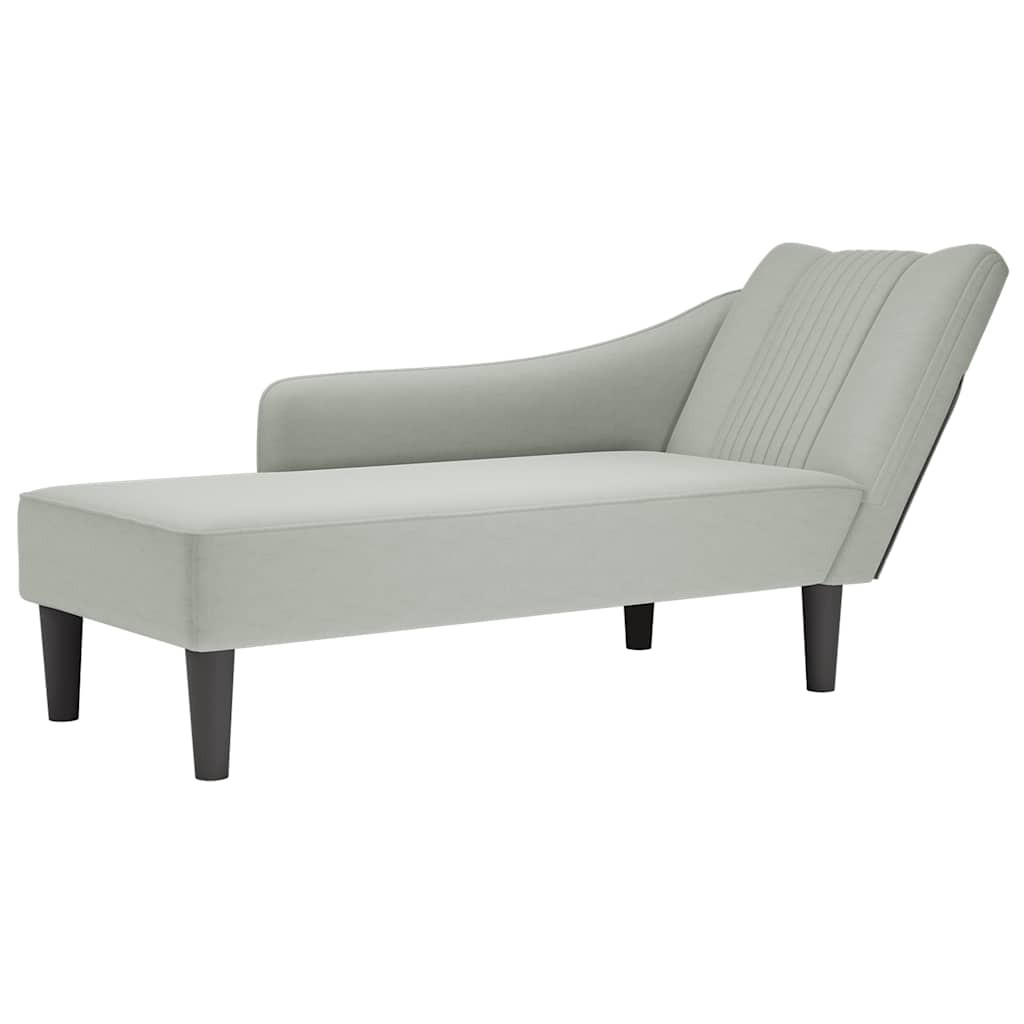 Szezlong Szary Tapicerowany Leżanka Sofa Fotel Łóżko Aksamit
