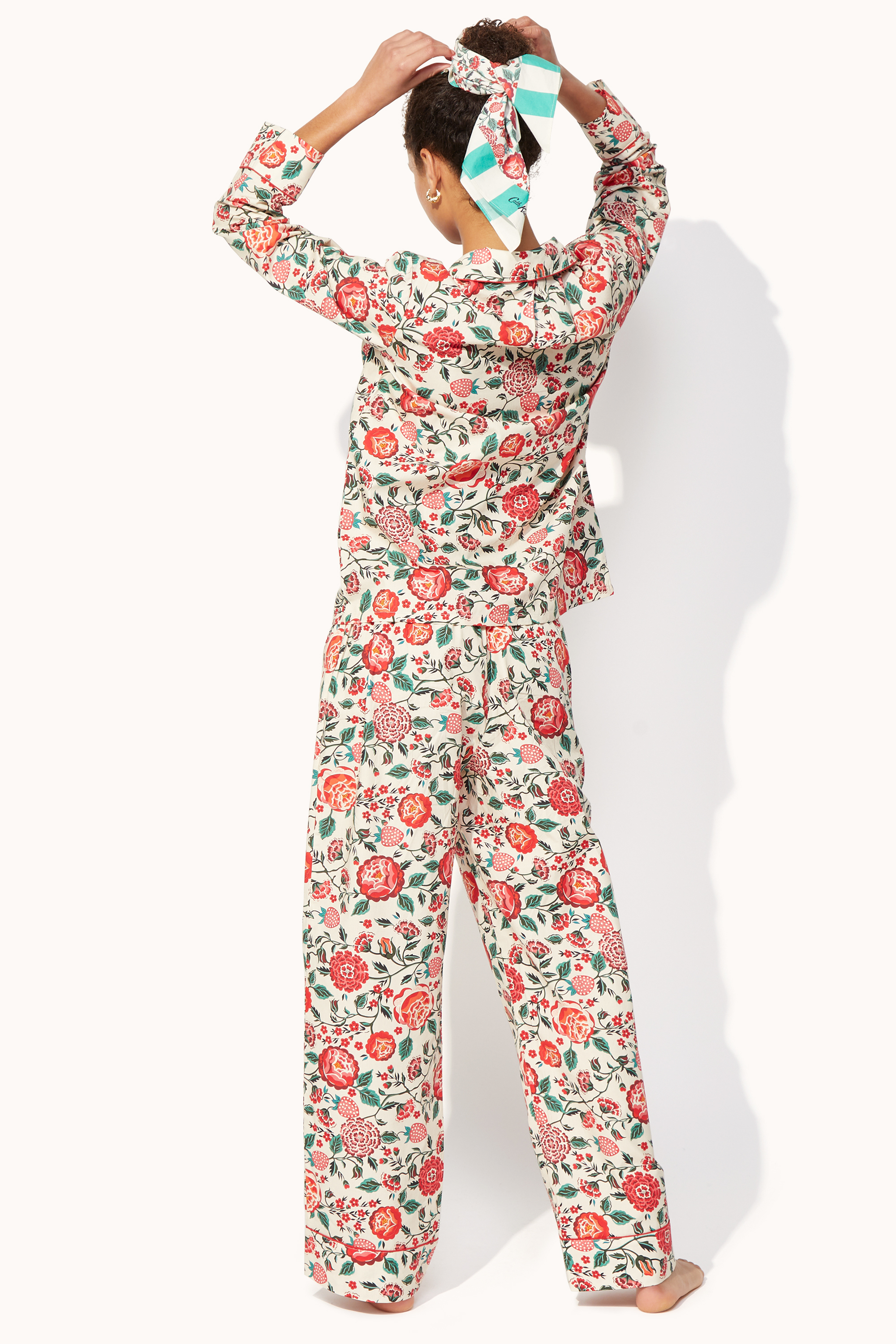 Strawberry Garden Long Woven PJ Set