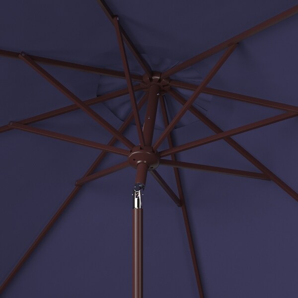 SAFAVIEH Outdoor Herla 11Ft Auto Tilt Market Umbrella