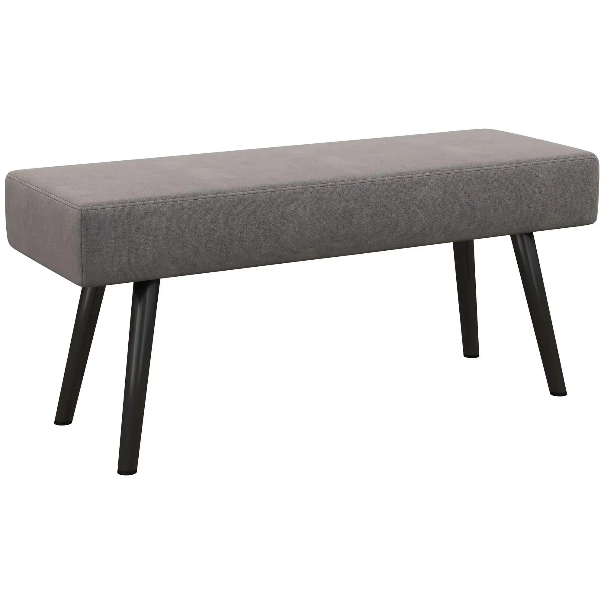 39 Upholstered Bedroom Bench, Modern End of Bed Bench with Steel Legs